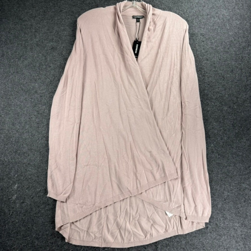 Express Womens Medium Open Front Cardigan Sweater Long Sleeve Knit Top NWOT